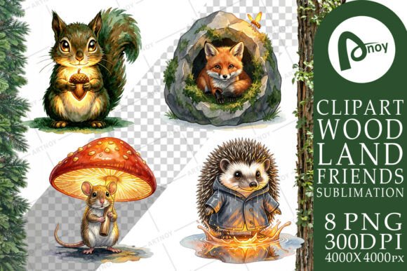 Download Nocturnal Woodland Animal Sublimation - Animal sublimation Collection