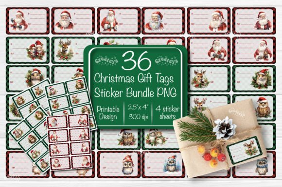 Download Christmas Gift Tag Stickers Bundle Print - Stickers Collection