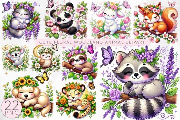 Download Cute Floral Woodland Animal Sublimation - Animal sublimation Collection