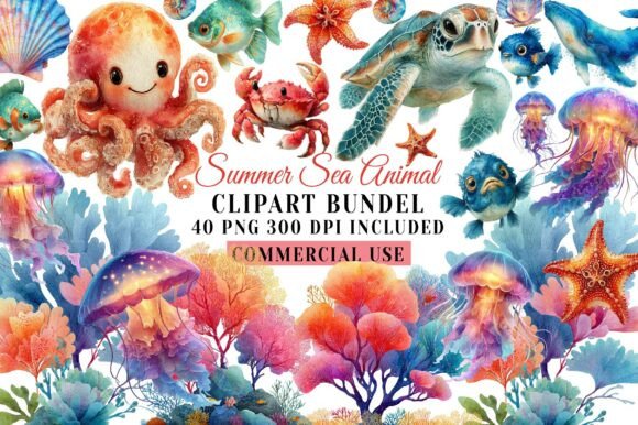 Download Summer Sea Animal Clipart - Sea animal clipart Collection