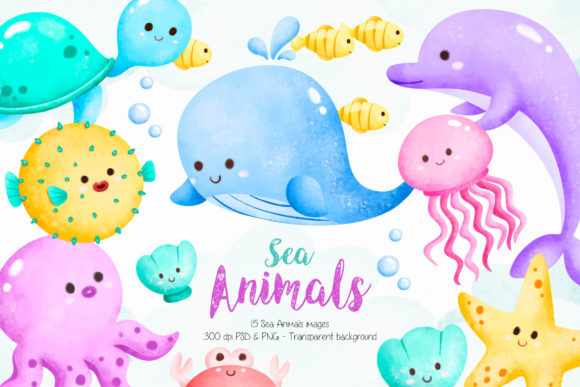 Download Watercolor Illustration Sea Animals - Illustration Collection