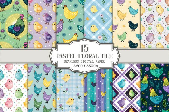 Download Cute Chicken &amp; Chick Seamless Pattern - Seamless Collection