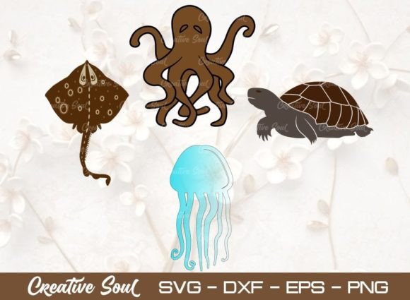 Download Sea Animal Clipart SVG Bundle Cut File, - Sea animal clipart Collection