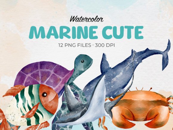 Download Watercolor Marine Sea Animal Clipart - Sea animal clipart Collection