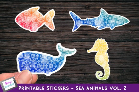 Download Printable Stickers - Sea Animals Vol. 2 - Stickers Collection
