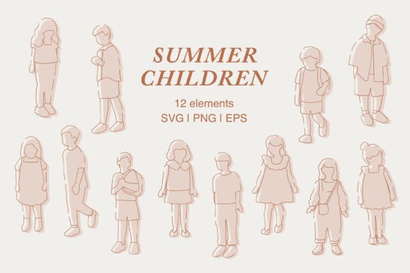 Download Summer Children Illustration ClipArt Set - Illustration Collection