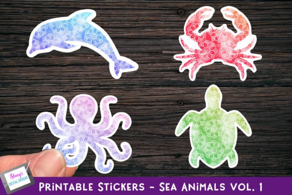Download Printable Stickers - Sea Animals Vol. 1 - Stickers Collection