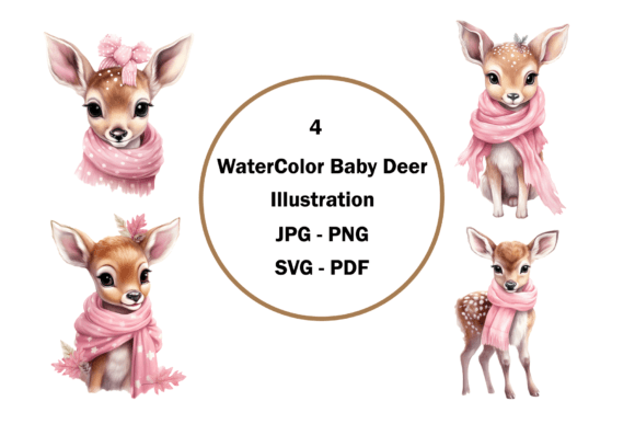 Download Baby Deer Illustration PNG-JPG-SVG-PDF - Illustration Collection