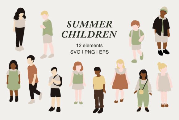 Download Summer Children Illustration ClipArt Set - Illustration Collection