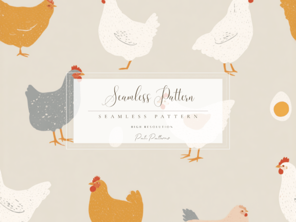 Download Cute Chicken Seamless Pattern PNG - Seamless Collection